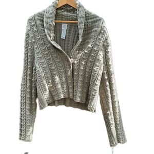 City DKNY Cropped Long Sleeve Cowl Necked Sweater Size XL